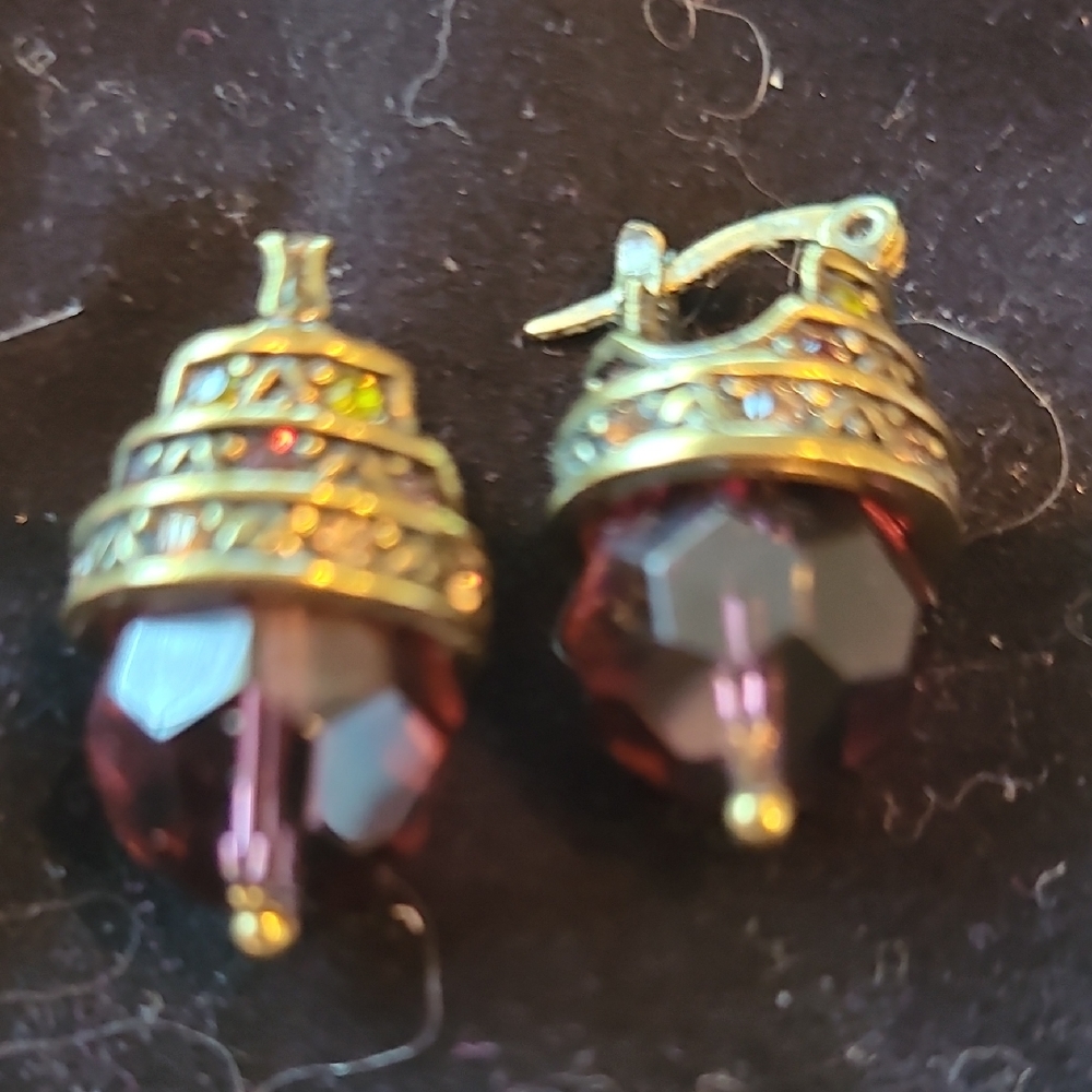 Heidi Daus Purple Drop Earrings